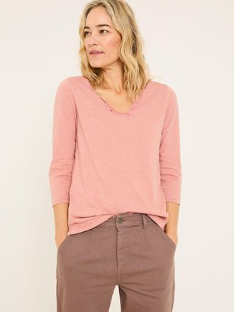 Fat Face FatFace Porter Nude Pink 100% Cotton T-Shirt