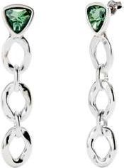 UNOde50 Sterling Silver Plated Earrings with Link and Green Crystal at Nordstrom
