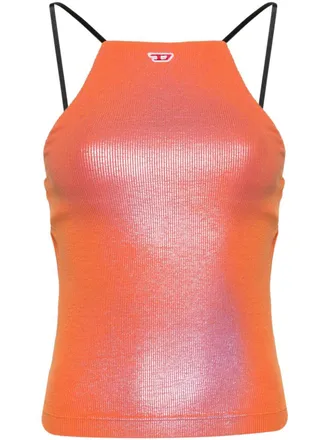 Diesel T-Wami ribbed-knit top - women - Viscose/Elastane - M - Orange
