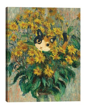 Fairchild Paris Monet Artichoke Flower Cat By Kristie Millan Wall Art