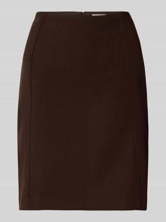 Christian Berg Knielanger Rock mit Nahtrei&szlig;verschluss in Schoko, Gr&ouml;&szlig;e 42