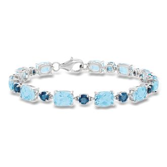 Ross-Simons London and Sky Blue Topaz Bracelet in Sterling Silver