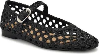 Nine West Halie Mary Jane Flat in Black at Nordstrom, Size 10.5