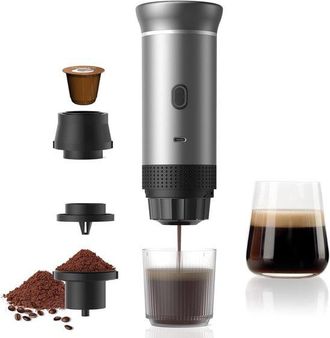OEM Cafetera De C&aacute;psulas, Cafetera, M&aacute;quina Inal&aacute;mbrica Para Tazas De 60 Ml, 3 En 1 Y Bater&iacute;a De 7500 Mah, Coche Y Viajes, F&aacute;cil De Usar Y Limpiar