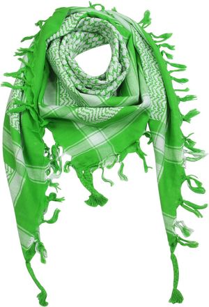 Freak Scene Kufiya - green-luminous green - white - 40x40 inch - Shemagh - Arafat scarf Palestinian PLO Pali-scarf - 100% cotton