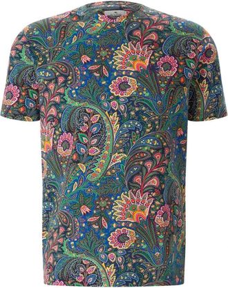 Etro Tops, Heren, Veelkleurig, 3Xl, Leer, Paisley T-Shirt