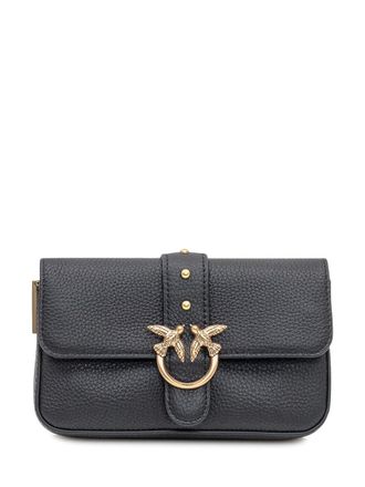 Pinko Pinko Love Mini Bag In Black Grained Leather