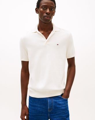 Tommy Hilfiger Mens Essential Cotton Polo in Ivory - Size X-Large