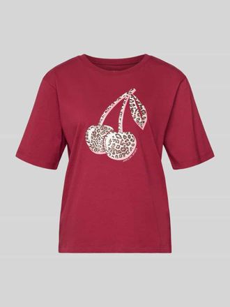 Marc Cain T-Shirt mit Motiv-Print in Kirsche, Gr&ouml;&szlig;e 34