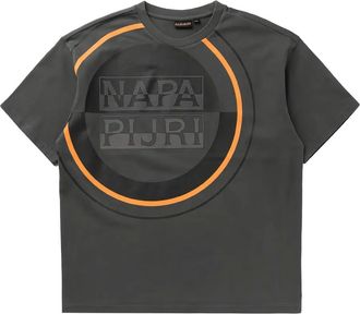 Napapijri logo-print T-shirt - men - Cotton - L - Grey