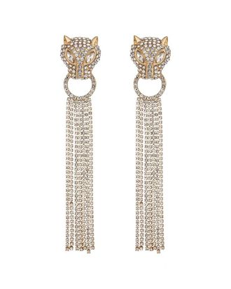 Eyecandy LA Jaguar Fringe Drop Earrings