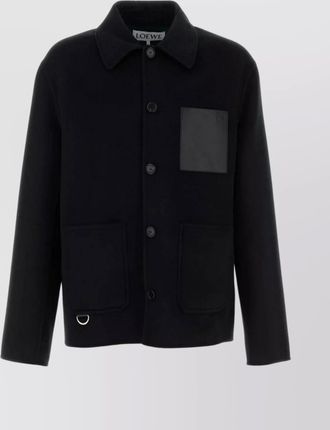Loewe flannel jacket with metal ring detail