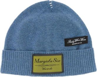Maison Margiela Berretto con applicazione logo - Blu
