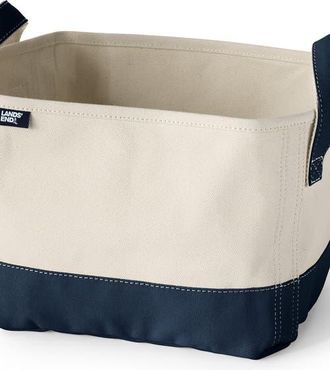 Lands End Large Canvas Storage Tote in Natural/radiant Navy at Nordstrom, Size Small