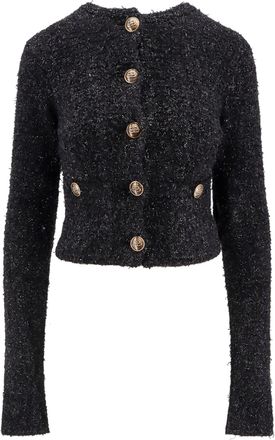 Balenciaga Cropped Tweed Cardigan