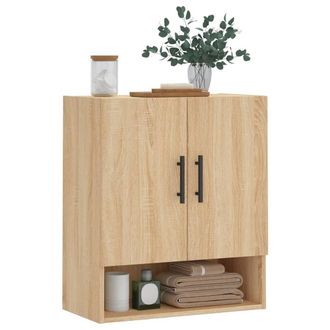 Berkfield Home Wall Cabinet Sonoma Oak 60x31x70 cm Engineered Wood in Light Tan | Size: 60 x 31 x 70 cm