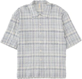 Sunflower Muted Plaid Cotton-Blend Short-Sleeve Shirt