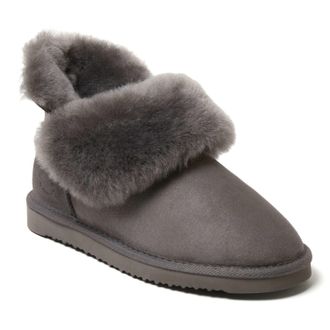 Dearfoams Fireside By Dearfoams Womens Perth Genuine Shearling Foldover Boot