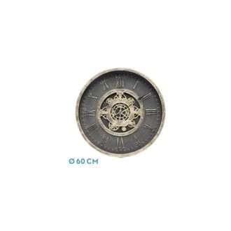 Fabrilamp Fabrilamp - Reloj De Pared Adamuz Negro Oro 60x60x7 Cm Engranajes Con Movimiento