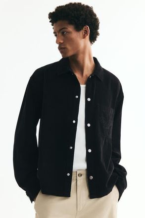 H&M Relaxed-fit Corduroy Shirt in Black at Nordstrom, Size Xx-Large