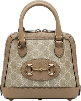 Gucci Pre-owned Handbags, female, Brown, Size: ONE SIZE Pre-owned Horsebit 1955 Satchel