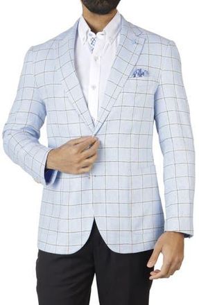 Tailorbyrd Yarn Dyed Windowpane Sport Coat in Light Blue at Nordstrom Rack, Size 40R