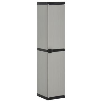 Berkfield Home Garden Storage Cabinet with 3 Shelves Grey & Black 34x40x168 cm | Size: 34 x 40 x 168 cm