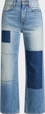 Veronica Beard Dylan Patchwork High-Rise Ankle Jeans