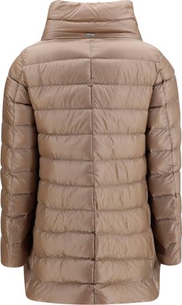 Herno Womens Midi Down Jacket Tortora Polyester Coat