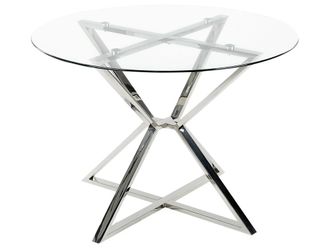 Beliani Mesa de comedor de vidrio 4 personas l105