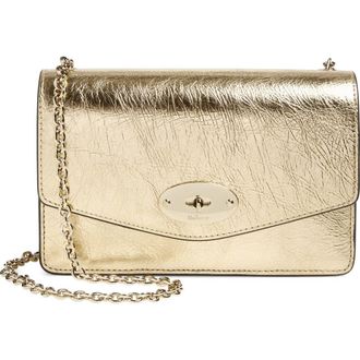 Mulberry Small Darley Crinkled Leather Crossbody Bag in Somerset Gold at Nordstrom