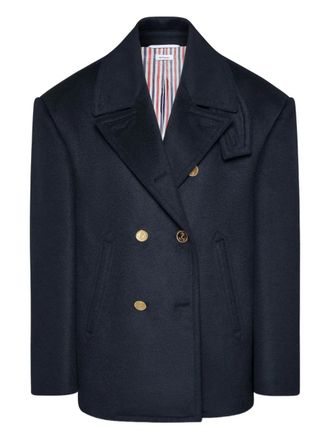 Thom Browne Caban doppiopetto oversize - Blu
