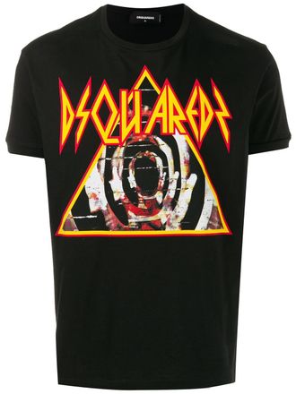 Dsquared2 pyramid logo T-shirt - men - Cotton - S - Black