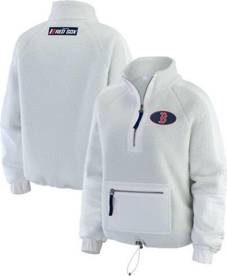 WEAR by Erin Andrews Womens WEAR by Erin Andrews Gray Boston Red Sox Polar Fleece Quarter-Zip Jacket at Nordstrom, Size Small