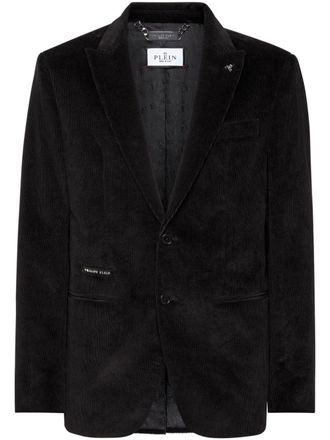 Philipp Plein velvet blazer - men - Cotton/Elastane/Viscose/Acetate - 50 - Black