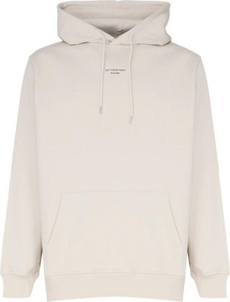 Dr&ocirc;le de Monsieur Le Hoodie Slogan Classique - Heren - Hoodies - Beige - M - Katoen - Hoodies & sweatvesten