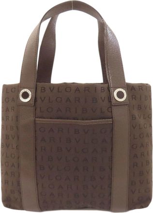 Bulgari Brown Canvas Tote Bag (Pre-Owned)