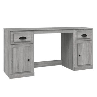 Berkfield Home Desk with Cabinet Grey Sonoma Engineered Wood