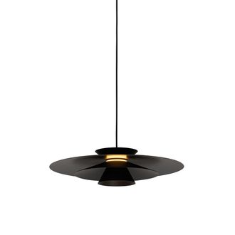 QAZQA Dise&ntilde;o L&aacute;mpara Colgante De Dise&ntilde;o Negra Con Led Regulable En 3 Pasos - Pauline Aluminio /pl&aacute;stico Redonda Incluye Led Max. 1 X 12.5 Watt - Qazqa