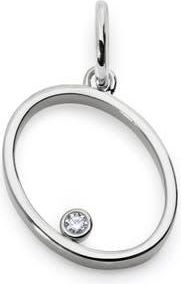Monica Vinader Lab Grown Diamond Initial Pendant in Sterling Silver O at Nordstrom