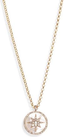 BaubleBar Carina Mother Of Pearl & Crystal Pendant Necklace in White at Nordstrom