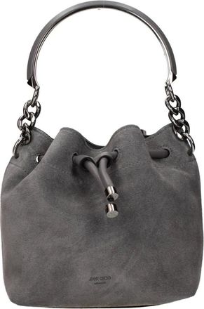 Jimmy Choo London Bolso de cubo con cord&oacute;n de ante - Bags - Mujer - Gris - ONE SIZE