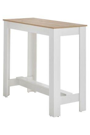 MID.YOU Mid.you Bartisch, Wei&szlig;, Eiche Artisan, Holzwerkstoff, rechteckig, eckig, 50x103x115 cm, Esszimmer, Esstische, Stehtische