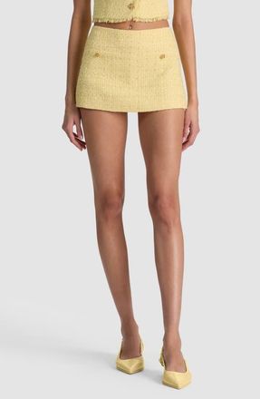 Alice & Olivia Mace Tweed Miniskort in Butter at Nordstrom, Size 14