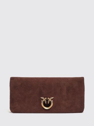 Pinko Click Soft Horizontal Classic Suede Monogram Clutch