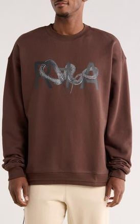 Rta Jaylen Cotton Graphic Sweatshirt in Brown Snake Bite at Nordstrom Rack, Size X-Small
