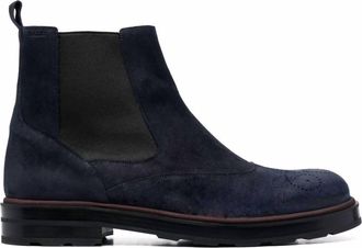 Bally Mens Corad Bovine Suede Leather Chelsea Boots In Midnight