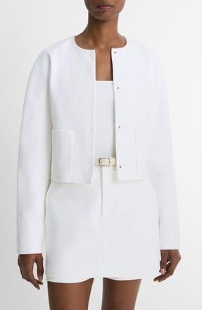 Vince Stretch Cotton Jacket in Optic White at Nordstrom Rack, Size Xx-Small