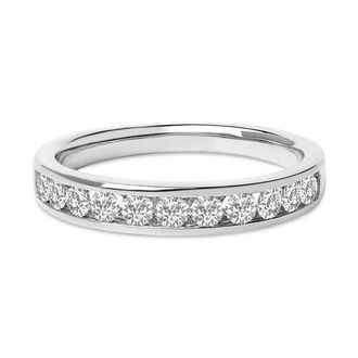 House of Brilliance 14K Gold 1/2 Cttw Round Diamond 11 Stone Channel Set Band in White at Nordstrom, Size 8.5