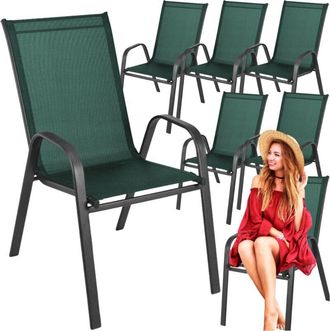 OEM Sillas De Jard&iacute;n De Metal Para Terraza, Balc&oacute;n, Sill&oacute;n De Jard&iacute;n Verde, Juego De 6